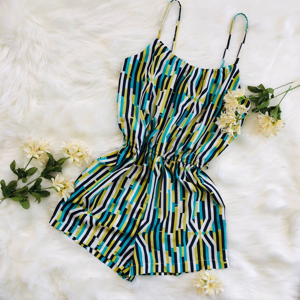 Forever 21 Contemporary Cubist Print Romper